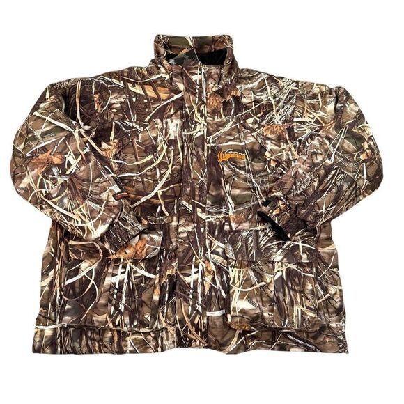 Realtree Camo Mens Hunting Jacket Insulated Waterfowl Parka 3XL Missing Hood - Picture 7 of 14